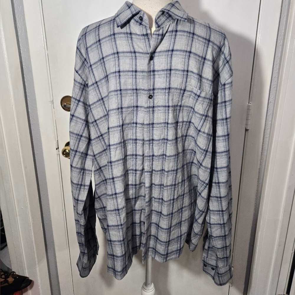 Peter Millar Plaid Button Up Shirt Sz XL 100% cotton